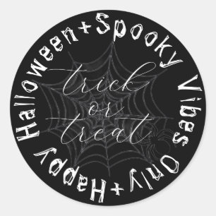 Adesivo Black and White Spider Web Modern Happy Halloween