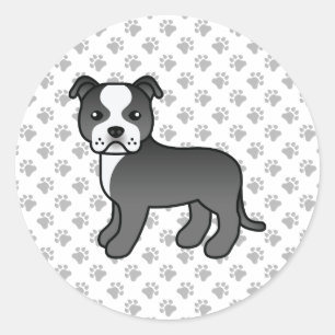 Adesivo Black And White Staffordshire Bull Terrier Dog