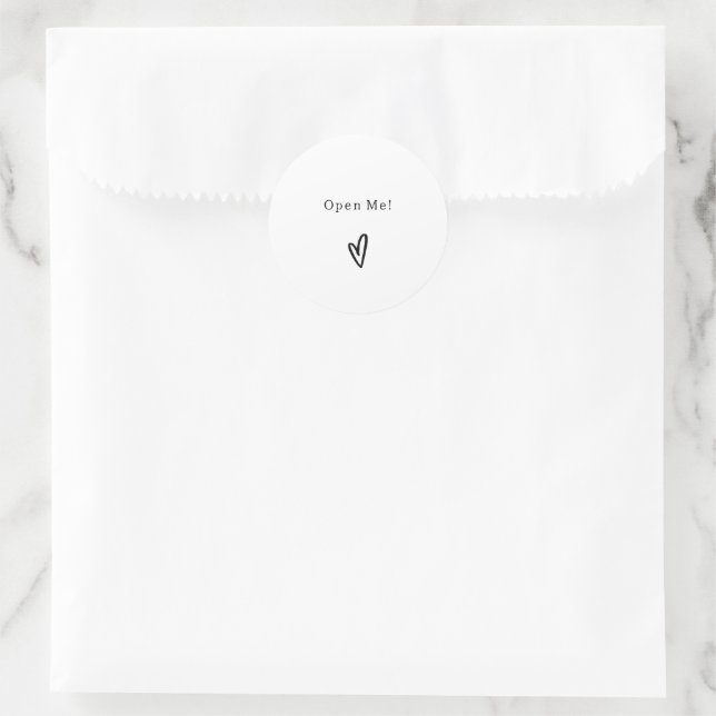 Adesivo Black And White Text Open Me Quote Sticker (Bolsa)