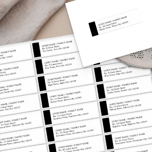 Adesivo Black and White Wedding 30 Guest Address Labels