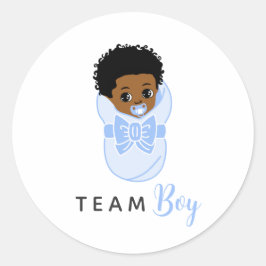Adesivo Black Baby Boy in Blue Blanket Gender Reveal