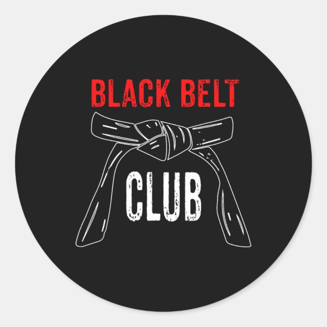 Adesivo Black Belt Club - Karate Taekwondo Kung Fu Jiu Jit (Frente)