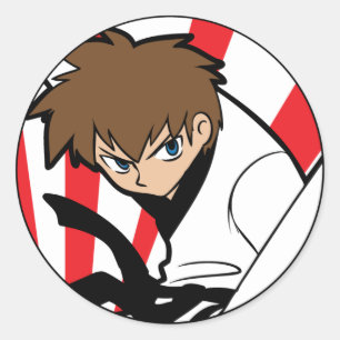 Adesivo Black Belt Karate / Ninja Brunette Boy Sticker