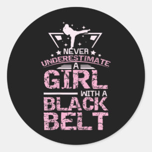 Adesivo Black Belt Karate Taekwondo Girl