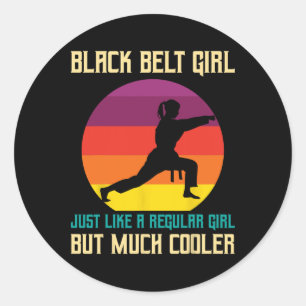 Adesivo Black Belt Promoção Funny Black Belt Karate Girls