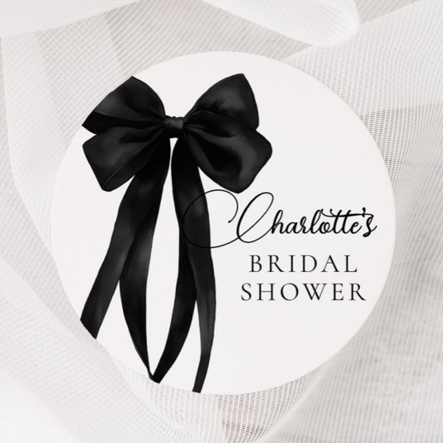 Adesivo Black Bow Bridal Shower Sticker (Criador carregado)