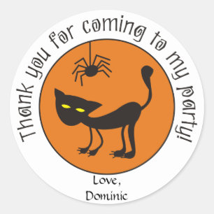 Adesivo Black Cat and Spider Halloween Obrigado Stickers