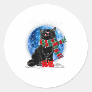 Adesivo Black Cat Christmas Light Moon Blue Hol