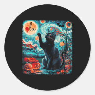 Adesivo Black Cat Comma La Kamala Harris Halloween Starry