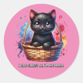 Adesivo Black Cat: Eu tenho falhas, não sou humano