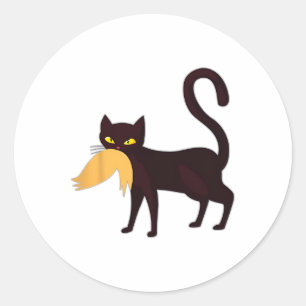Adesivo Black Cat Kamala Harris com trump hair sarcastic