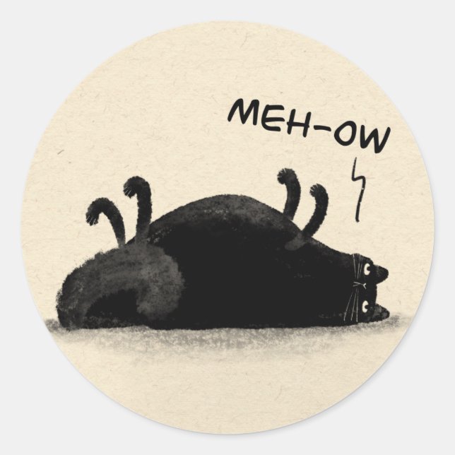 Adesivo Black Cat Meh-ow (Frente)