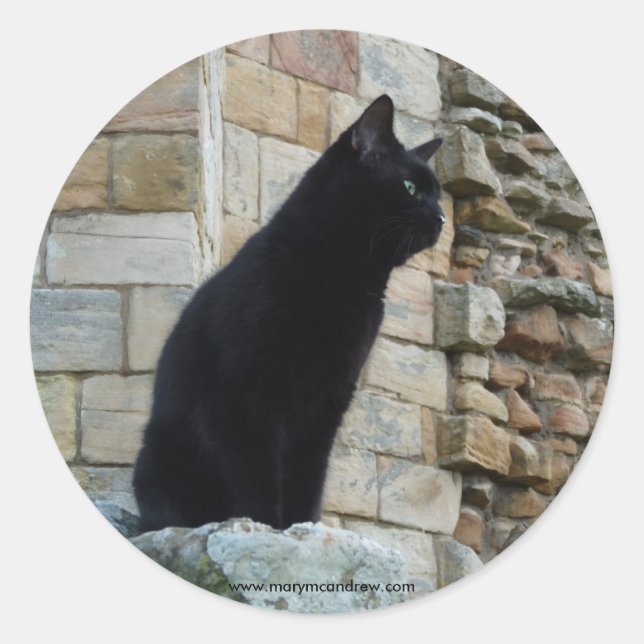 Adesivo "Black Cat on a Castle Wall" (2) (Frente)