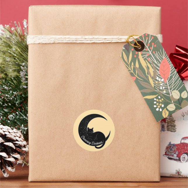 Adesivo Black Cat on the Crescent Moon: Charm of Darkness  (Feriado)