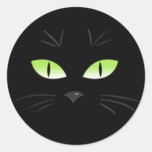 Adesivo Black Cat Spooky Face Halloween (Frente)