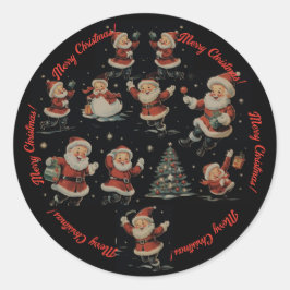 Adesivo Black Christmas Santa Snowman vintage pattern