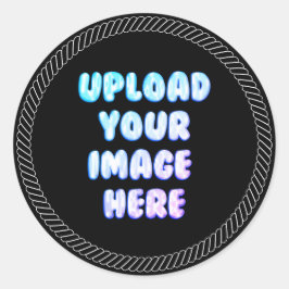 Adesivo Black Classic Round Sticker with a Business Logo