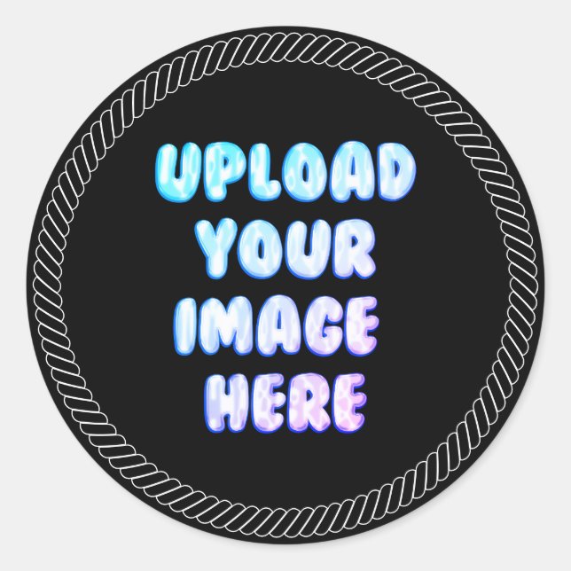 Adesivo Black Classic Round Sticker with a Business Logo (Frente)