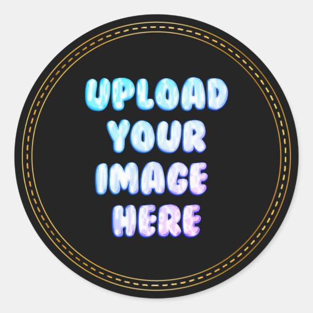 Adesivo Black Classic Round Sticker with a Business Logo (Frente)