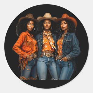 Adesivo Black Cowgirl Melanin African American Western Rod