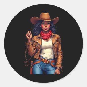 Adesivo Black Cowgirl Texas Western Rodeo Melanin Black Hi