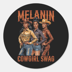 Adesivo Black Cowgirl Vibes Melanin Black History Texas We