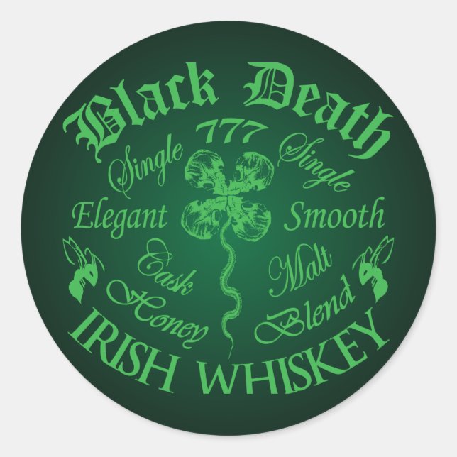 Adesivo Black Death 77 - Honey Irish Whiskey (Frente)