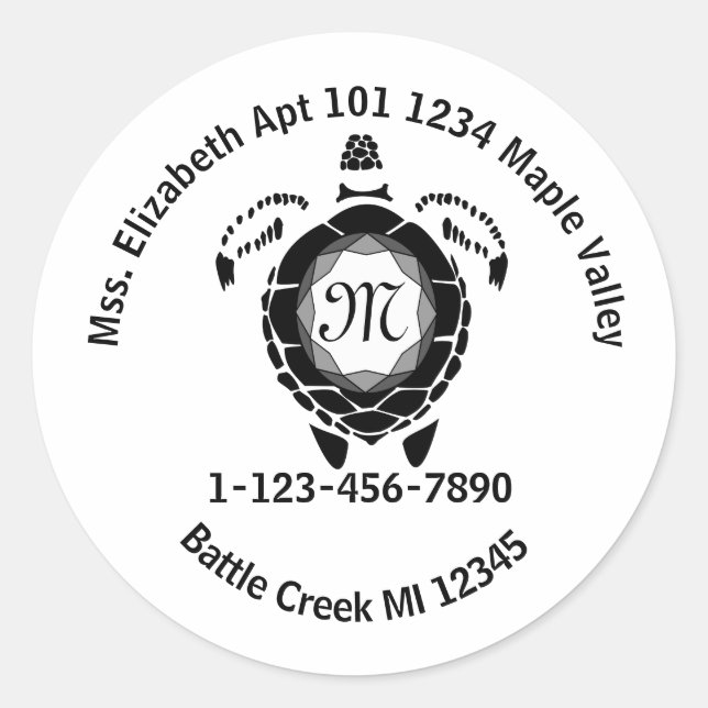 Adesivo Black Diamond Sea Turtle Perdida Bag Contact Info  (Frente)