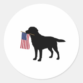 Adesivo Black Dog segurando bandeira americana - 4 de julh