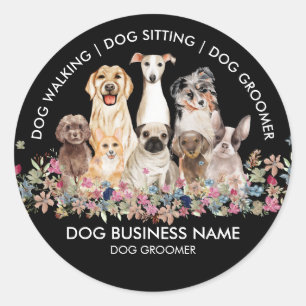 Adesivo Black Dog Walker Groomer Pet Services