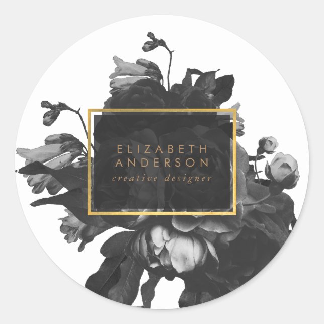 Adesivo Black Dourado Rose Bouquet Business (Frente)