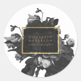 Adesivo Black Dourado Rose Bouquet Business