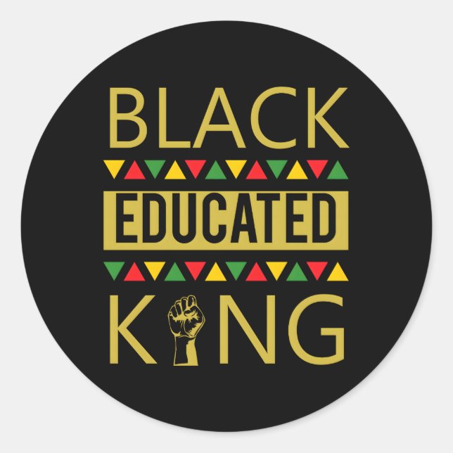 Adesivo Black Educated King Black African American (Frente)