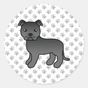 Adesivo Black English Staffordshire Bull Terrier Dog