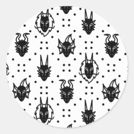 Adesivo Black Fantasy Dragon Argyle Pattern