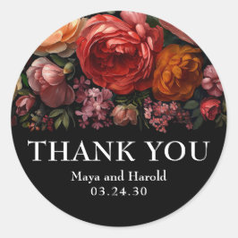 Adesivo Black Floral Botanical Moody Dutch Obrigado