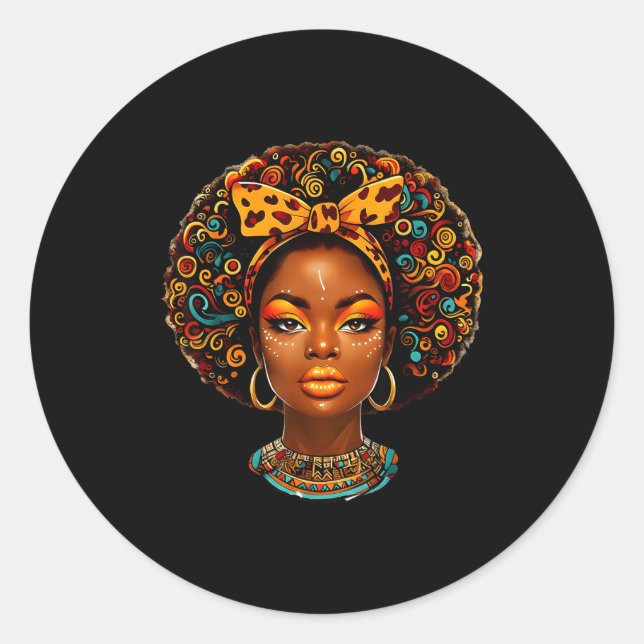 Adesivo Black Girl Magic Afro Melanin Queen African Americ (Frente)