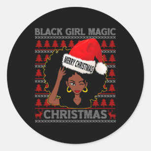 Adesivo Black Girl Magic Feliz Natal Afro-Americano