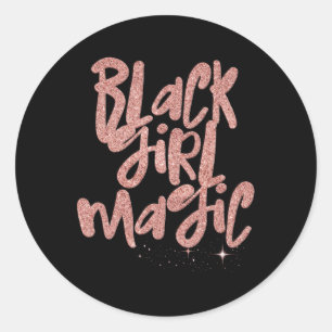 Adesivo Black Girl Magic Pink Stars Afro Black Queen Melan