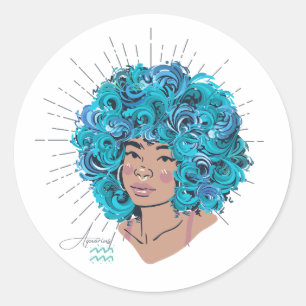 Adesivo Black Girl Zodiac Magic: Aquarius