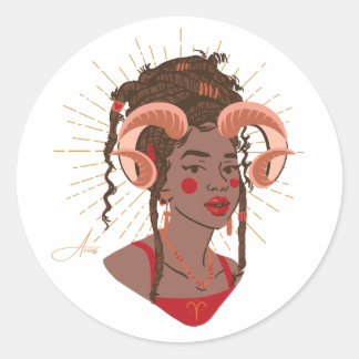 Adesivo Black Girl Zodiac Magic: Aries