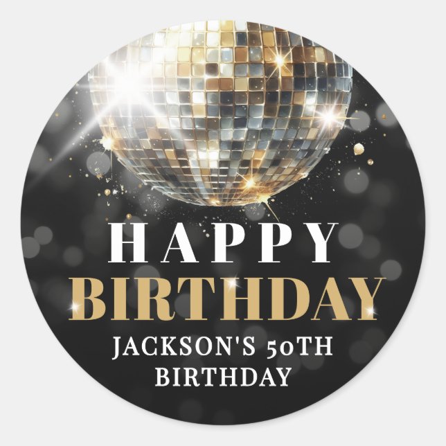 Adesivo Black Gold 50th Birthday (Frente)