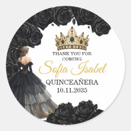Adesivo Black Gold Quinceañera Custom Sticker
