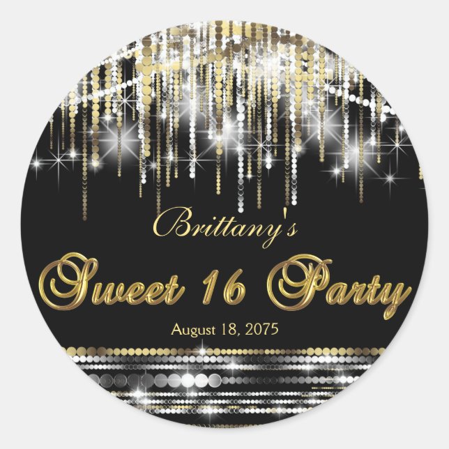Adesivo Black Gold Sweet 16 (Frente)