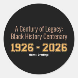 Adesivo Black History Centenary 1926-2026 Century Legacy
