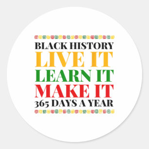 Adesivo Black History Mês Ao Vivo Aprende-O A Ficar 365 D