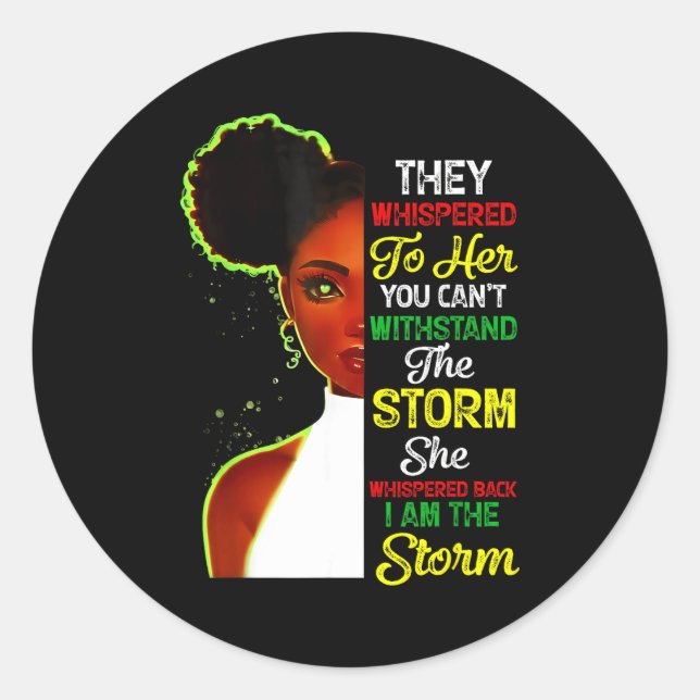 Adesivo Black History Month African Girl Woman Afro I Am T (Frente)