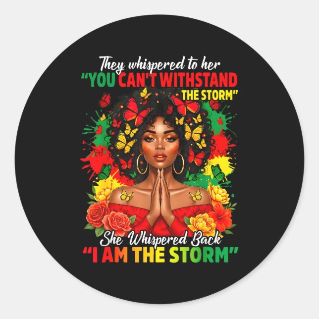 Adesivo Black History Month African Girl Woman Afro I Am T (Frente)