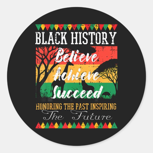 Adesivo Black History Month Believe Achieve Succeed Melani (Frente)
