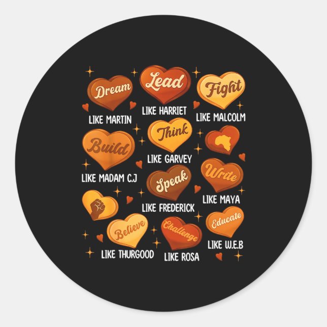 Adesivo Black History Month Black Leaders African American (Frente)